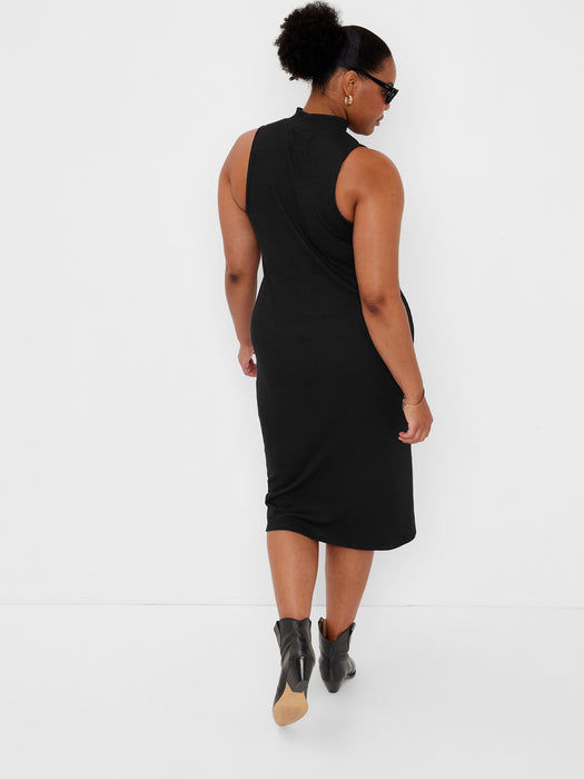 Mockneck Midi Dress - black