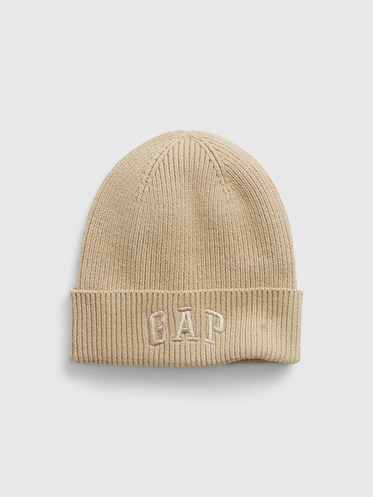 Kids Organic Cotton Gap Logo Beanie - khaki