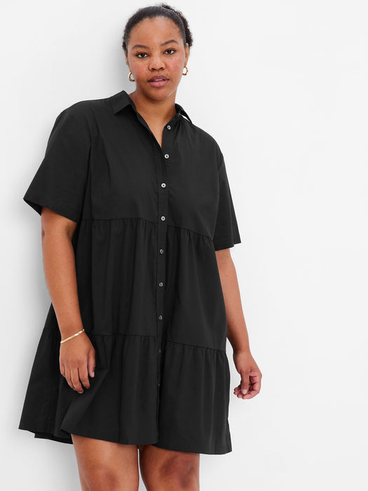 Tiered Mini Shirtdress