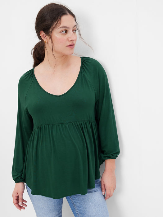 Maternity Peplum Top - june bug green