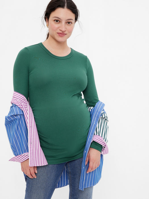 Maternity Modern Crewneck T-Shirt - june bug green