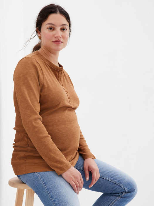 Maternity Rib Henley T-Shirt