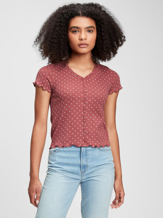 Teen V-Neck Top - cosmetic pink