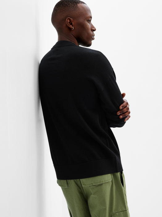 Merino Mockneck Sweater - true black