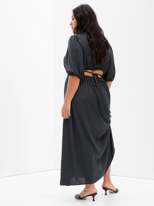 Blouson Cutout Maxi Dress