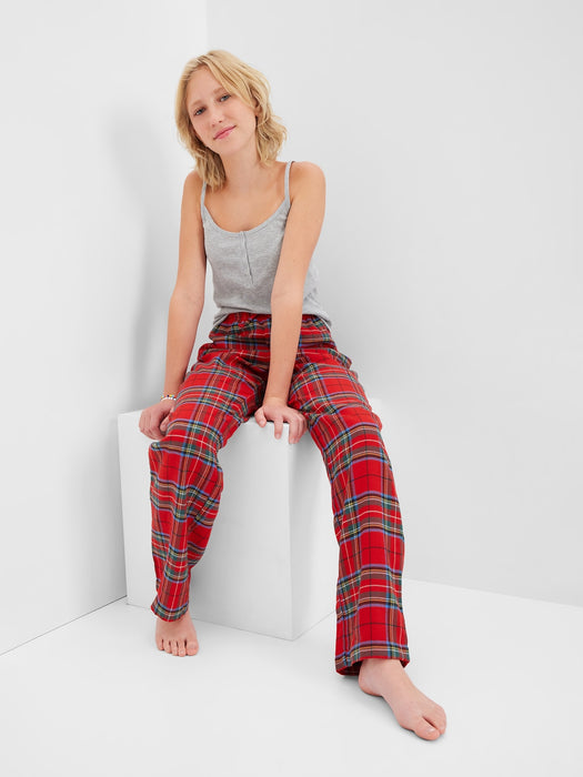 Teen 100% Recycled Flannel PJ Set - red plaid