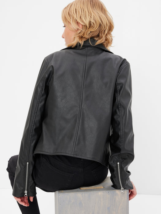 Teen 100% Recycled Faux-Leather Moto Jacket