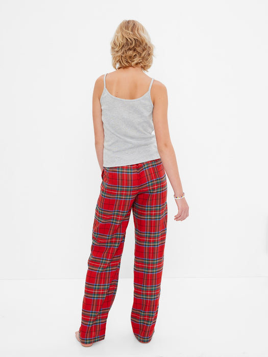 Teen 100% Recycled Flannel PJ Set - red plaid