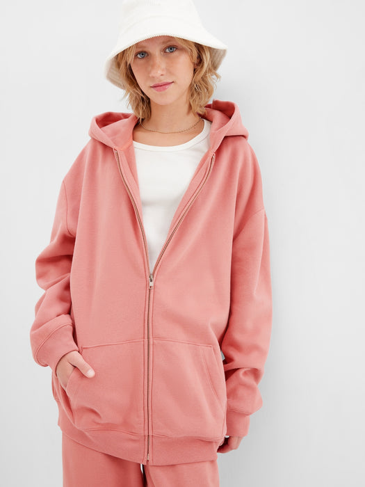 Teen Oversized Zip-Up Fleece Hoodie