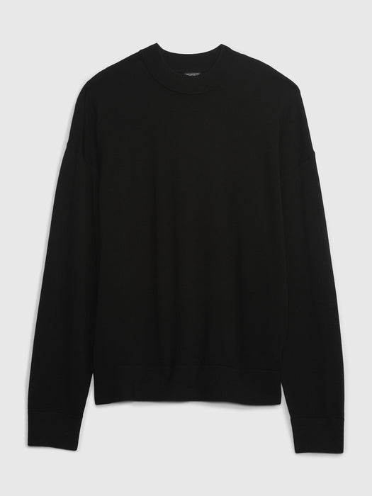 Merino Mockneck Sweater - true black