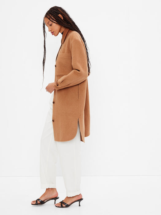 Oversized Wool-Blend Shirt Jacket