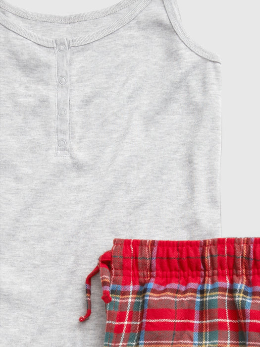 Teen 100% Recycled Flannel PJ Set - red plaid