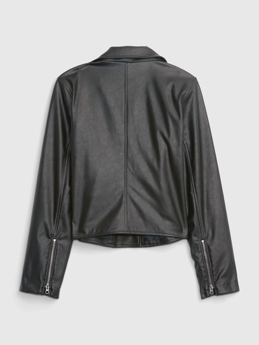 Teen 100% Recycled Faux-Leather Moto Jacket