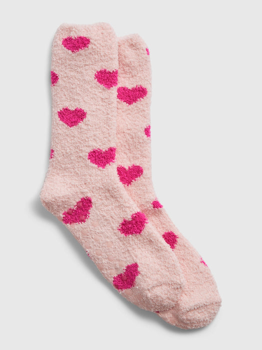 Cozy Socks - pink hearts