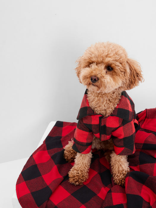 Dog PJs - red buffalo check