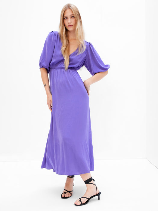 Blouson Cutout Maxi Dress