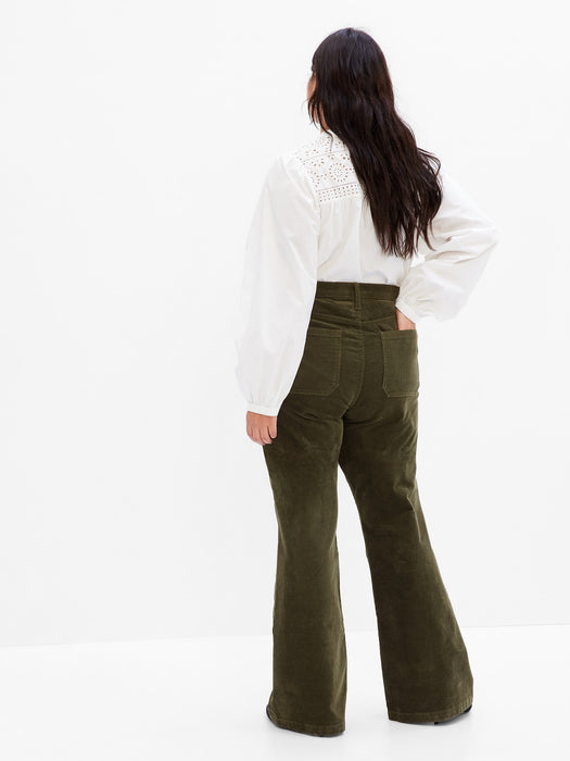 High Rise Corduroy '70s Flare Jeans with Washwell