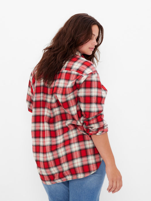 Flannel Big Shirt - red plaid