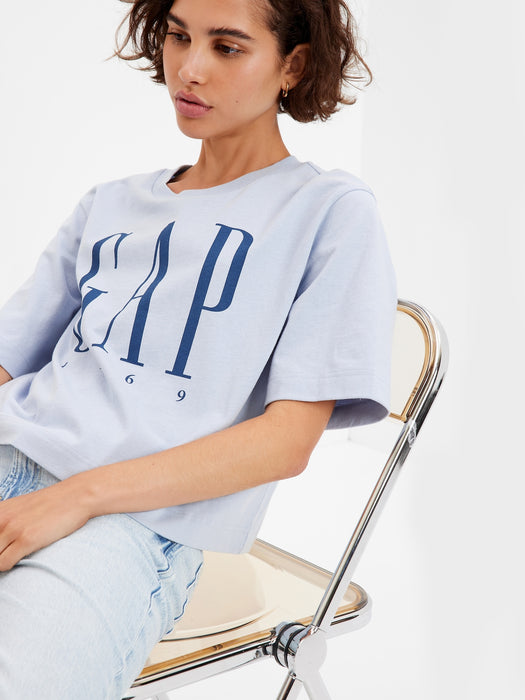 Gap Logo Boxy Jersey T-Shirt - ice blue