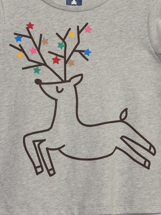 Toddler 100% Organic Cotton Mix and Match Graphic T-Shirt - reindeer gray