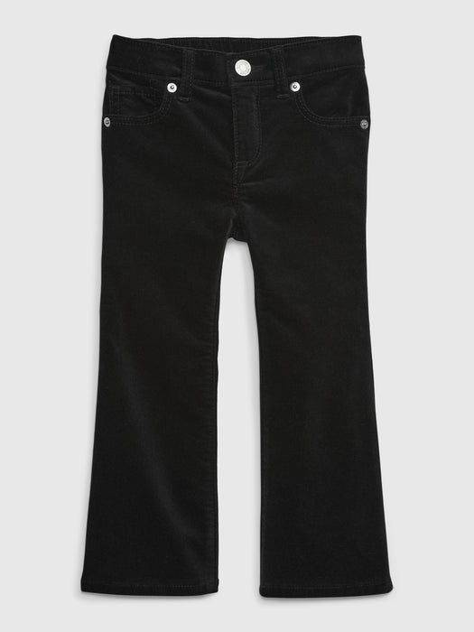 Toddler Velvet Flare Jeans with Washwell - black