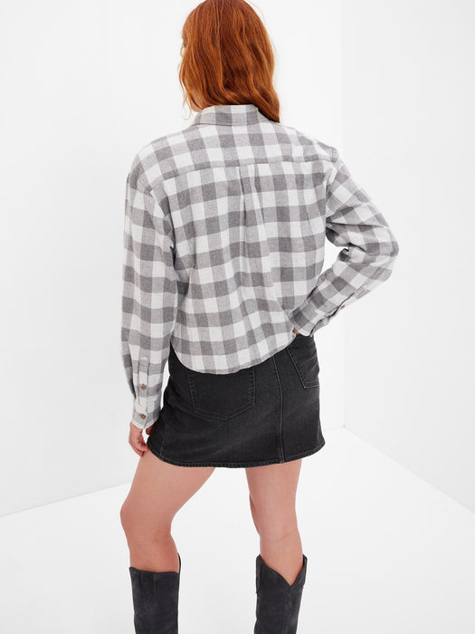 Cropped Flannel Shirt