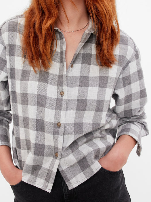 Cropped Flannel Shirt