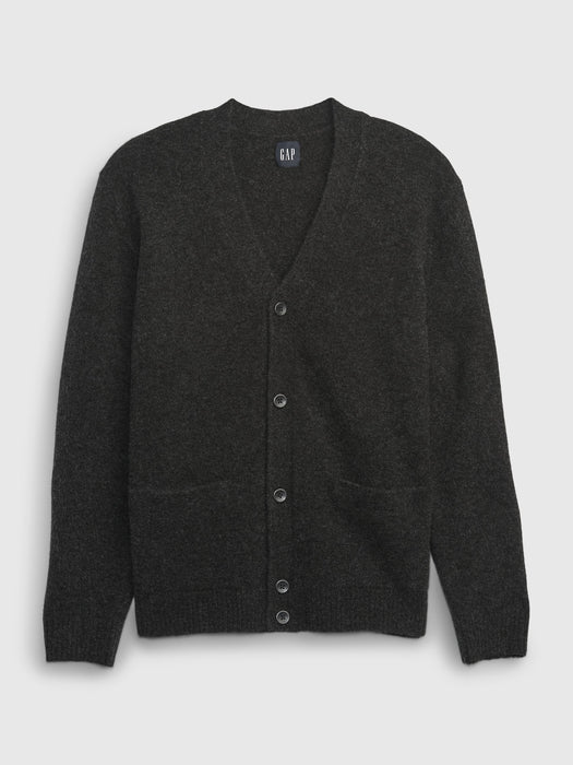 Recycled Cardigan - charcoal heather