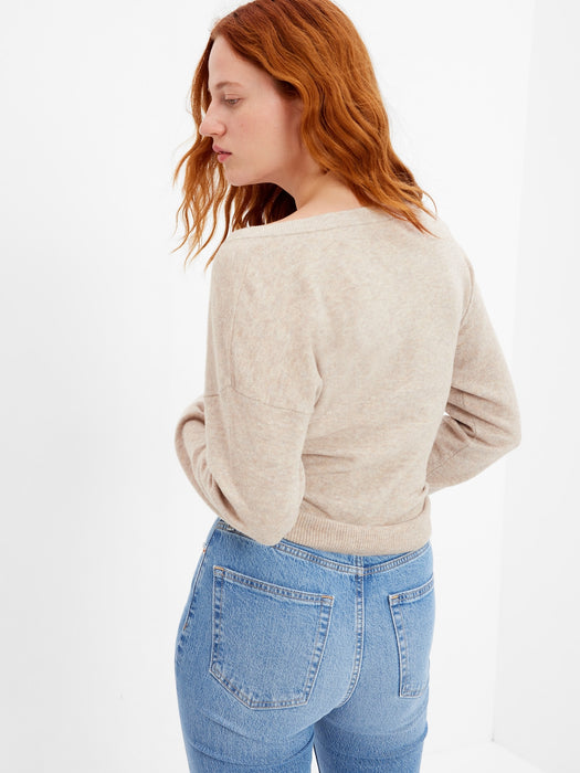 CashSoft V-Neck Sweater - COBBLESTONE