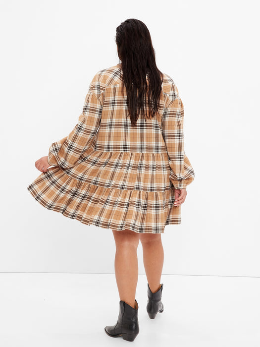 Plaid Tiered Mini Dress