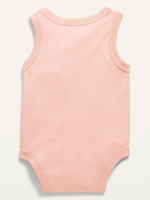 Unisex Sleeveless 2022 "United States of All" Flag Graphic Bodysuit for Baby - Pink