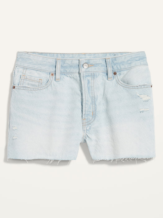 High-Waisted Button-Fly OG Straight Cut-Off Non-Stretch Jean Shorts -- 1.5-inch inseam