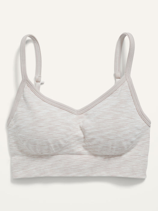 Light Support Seamless Convertible Racerback Sports Bra for Women XS-XXL - White