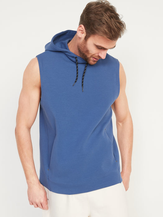 Dynamic Fleece Sleeveless Pullover Hoodie for Men - Blue