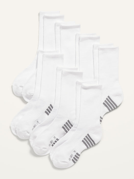 Gender-Neutral Go-Dry Crew Socks 7-Pack for Kids - White