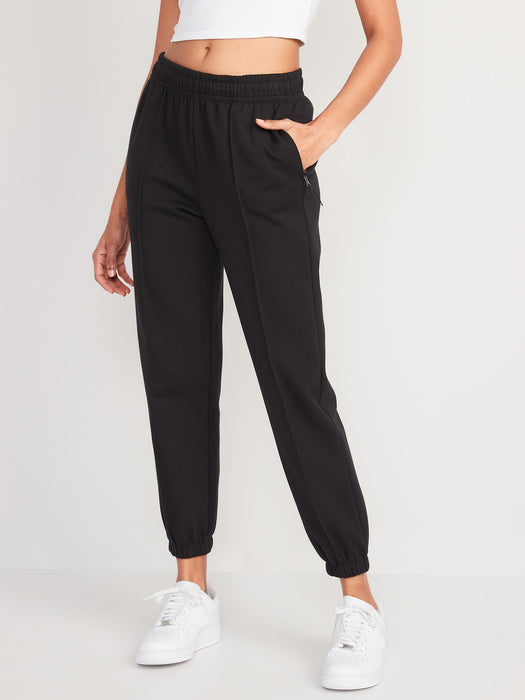 High-Waisted Dynamic Fleece Pintucked Sweatpants for Women