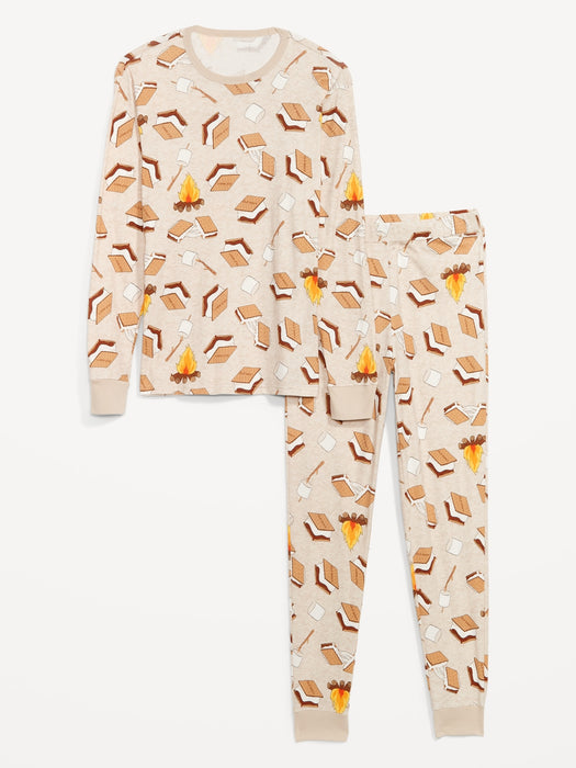 Matching Printed Pajama Set for Men - Beige