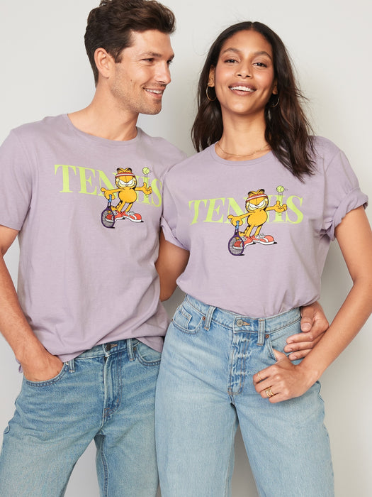 Garfield™ "Tennis" Gender-Neutral T-Shirt for Adults - Purple
