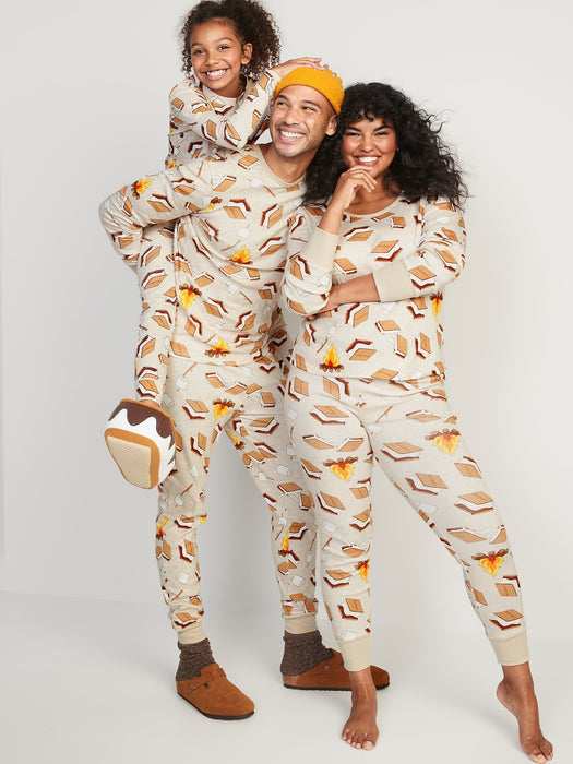 Matching Printed Pajama Set for Men - Beige