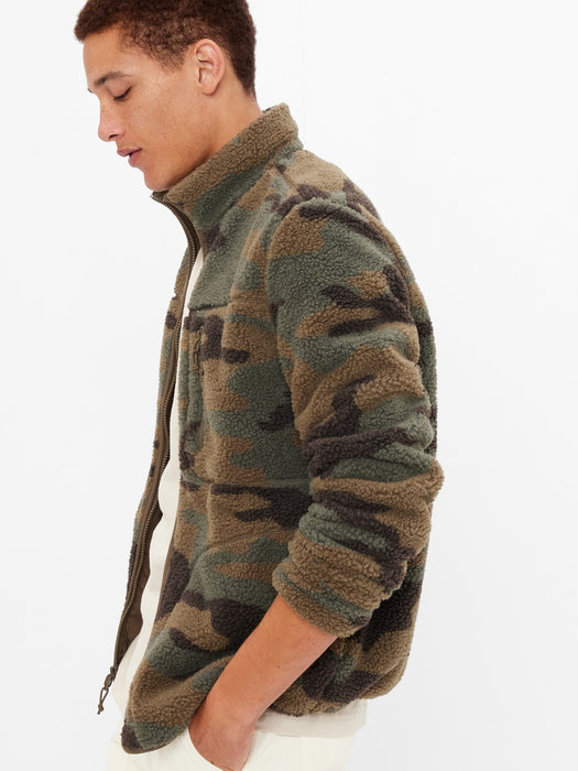 Camo Full-Zip Sherpa Jacket