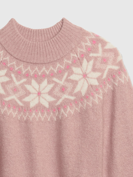 Kids Cozy Fair Isle Sweater - beige