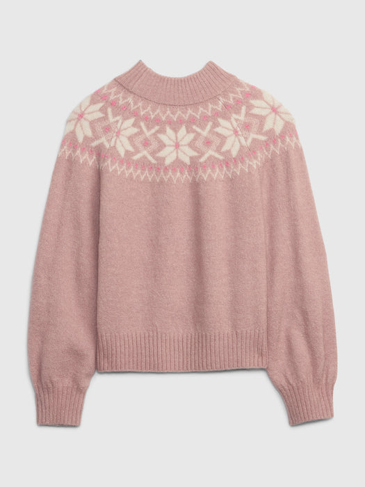 Kids Cozy Fair Isle Sweater - beige