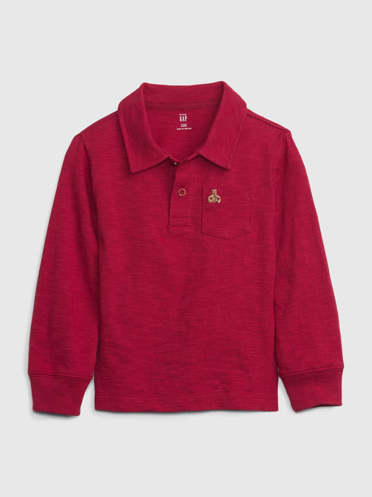 Toddler Jersey Polo Shirt - deep crimson red