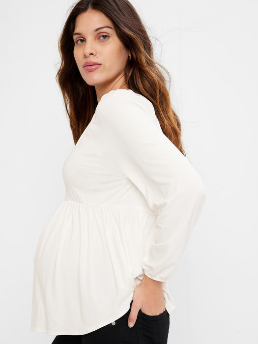 Maternity Peplum Top - new off white