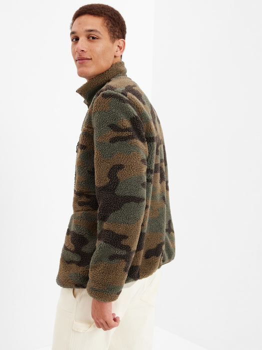 Camo Full-Zip Sherpa Jacket