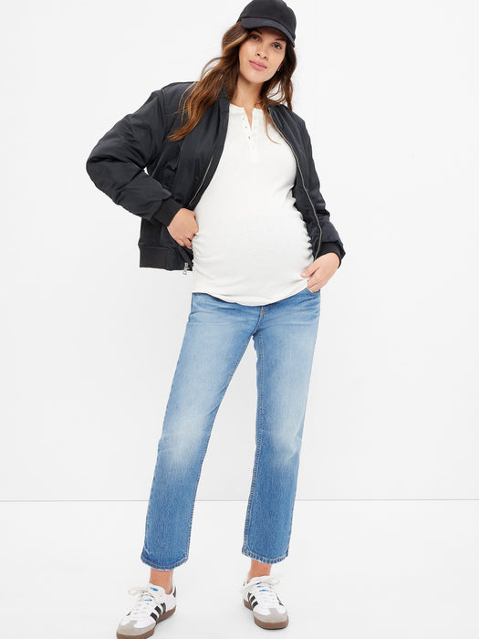 Maternity Rib Henley T-Shirt - new off white