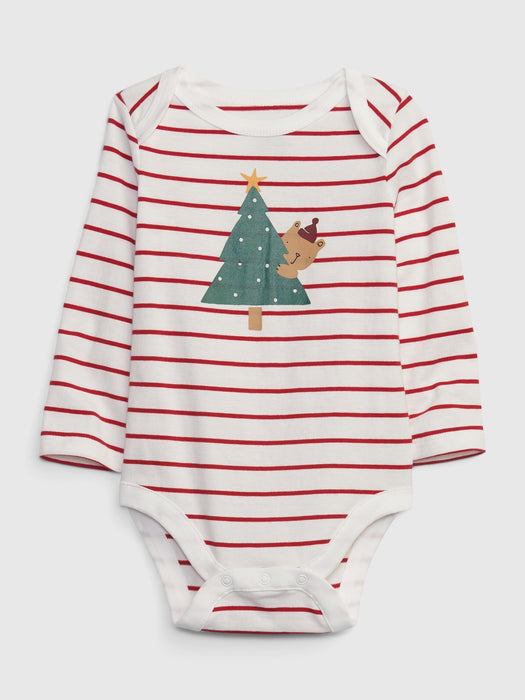 Baby 100% Organic Cotton Mix and Match Holiday Graphic Bodysuit - holiday stripe