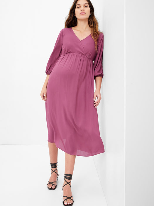 Maternity Wrap Midi Dress