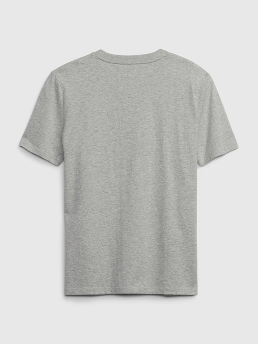 Kids 100% Organic Cotton Gap Logo T-Shirt - light heather grey