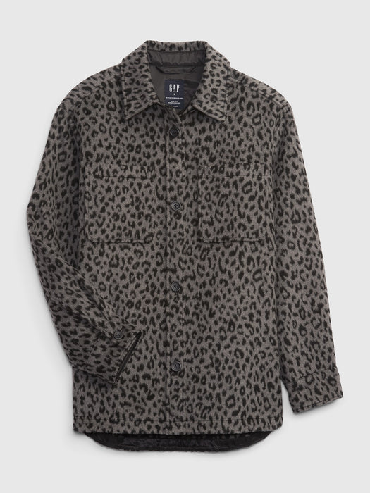 Animal Print Shirt Jacket